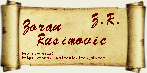 Zoran Rusimović vizit kartica